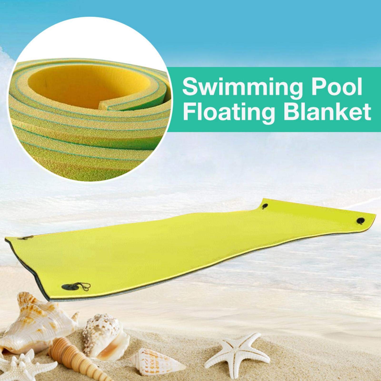 Materassino galleggiante per piscina, amaca galleggiante, in schiuma XPE, resistente all'usura per la spiaggia abbronzatura, sport acquatici, picnic