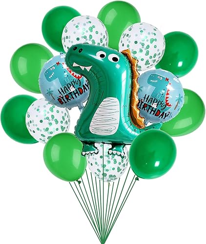 Globos de cumpleaños de dinosaurio, decoración de fiesta de cumpleaños, globos de dinosaurio, decoración temática jurásica de la selva para niños,