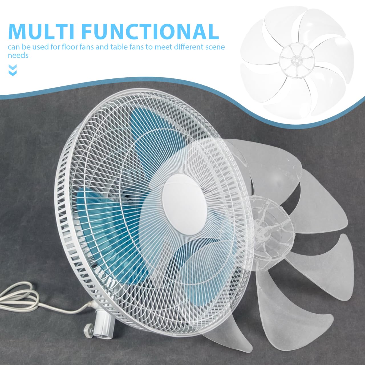 BESTOYARD Universeller Ersatz StandventilatorflüGel Und TischventilatorflüGel Aus Kunststoff 12 Zoll Leiser Betrieb Starker Luftstrom Einfacher Austausch FüR Home Office Und Haushalt