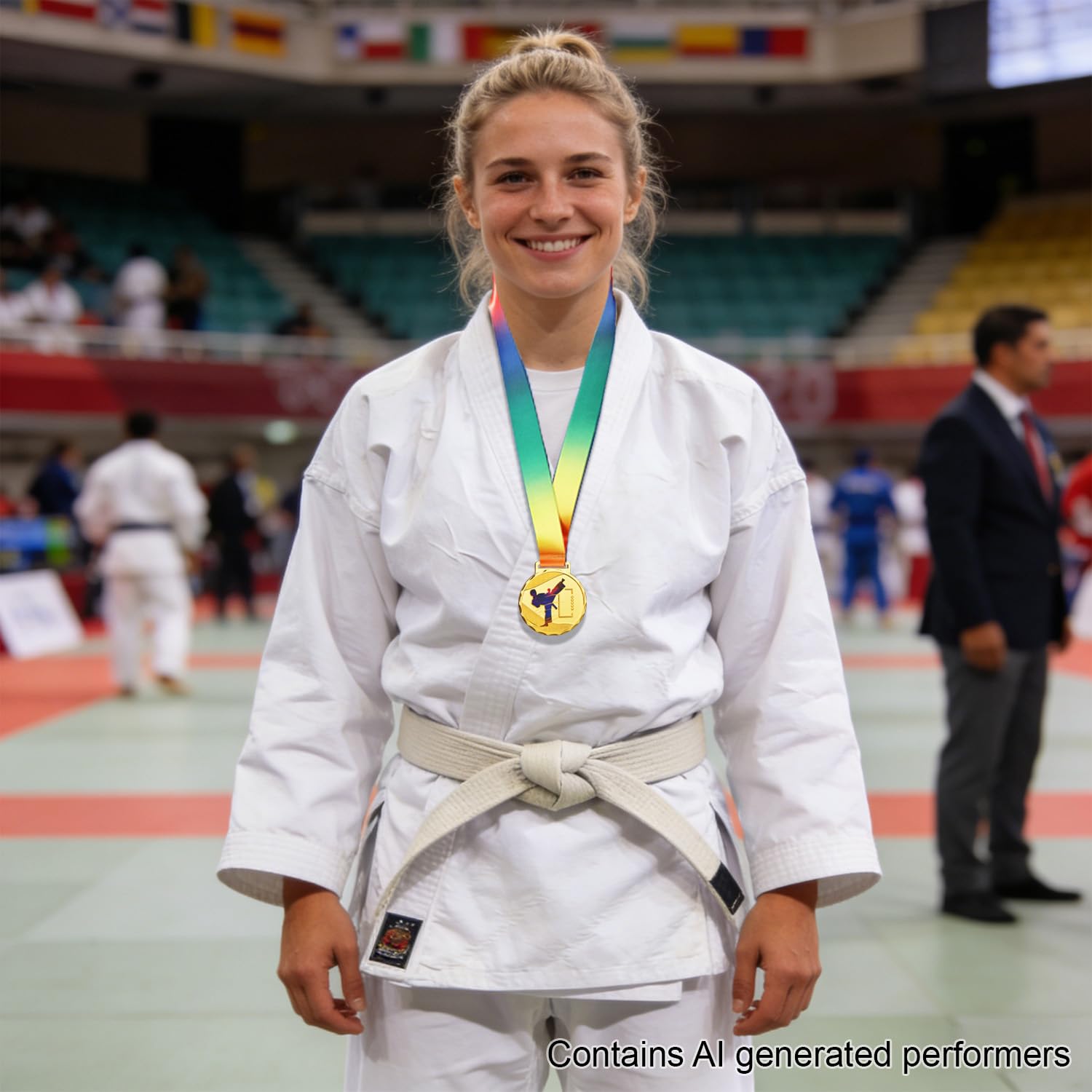 Medaglie per taekwondo, 1/6/12 pezzi, color oro, argento, bronzo, con nastrini per collo, per premi, 7,9 cm, medaglie per il primo secondo e terzo premio per sport, competizioni, stile