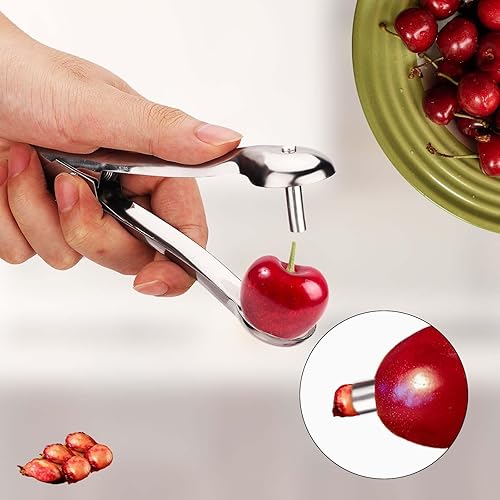 Miniatura 3 de 2 herramientas de descarador de cereza, removedor de semillas de cereza de acero inoxidable, portátil, núcleo de cereza, herramienta de picadura de