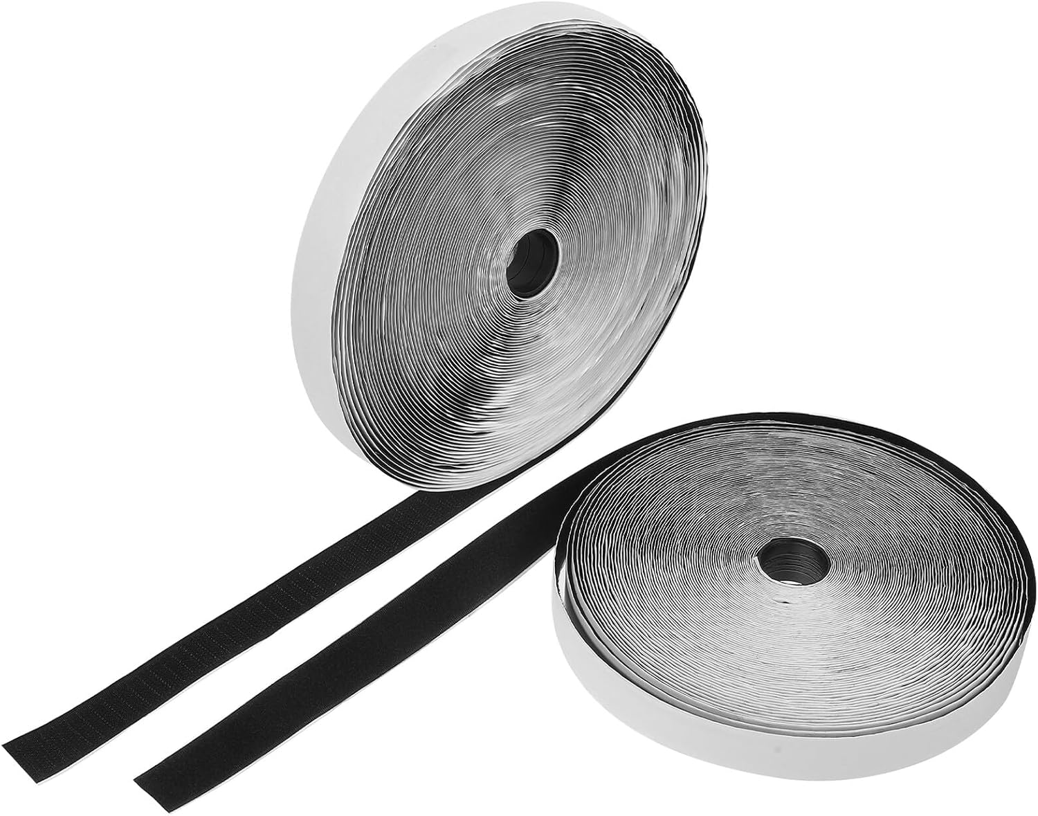 25m Black Nylon Adhesive Hook and Loop Tape Set, Sticky Fastener Strips for Home Craft, Carpet Fixing, and DIY Decoration