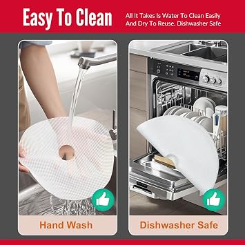GUCUJI Round Silicone Dehydrator Sheet NESCO FD-1010 FD-1018A FD-1040 FD-1040P Non-stick BPA Free 4 Piece Pack Premium Reusable Food Dehydrator Mesh Mat
