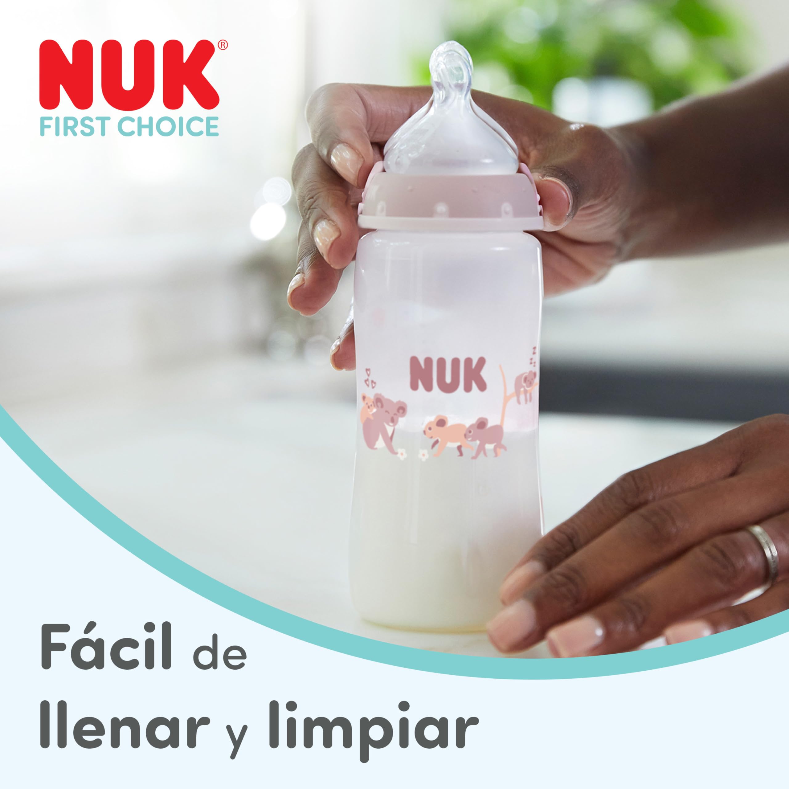 NUK First Choice Perfect Start Set de Biberones para Recién Nacidos | 0-6 Meses | 4 Anticólicos (150 ml, 300 ml), 2 Tetinas, 1 Chupete, 1 Cepillo para Biberones | Ballena | 8 Piezas