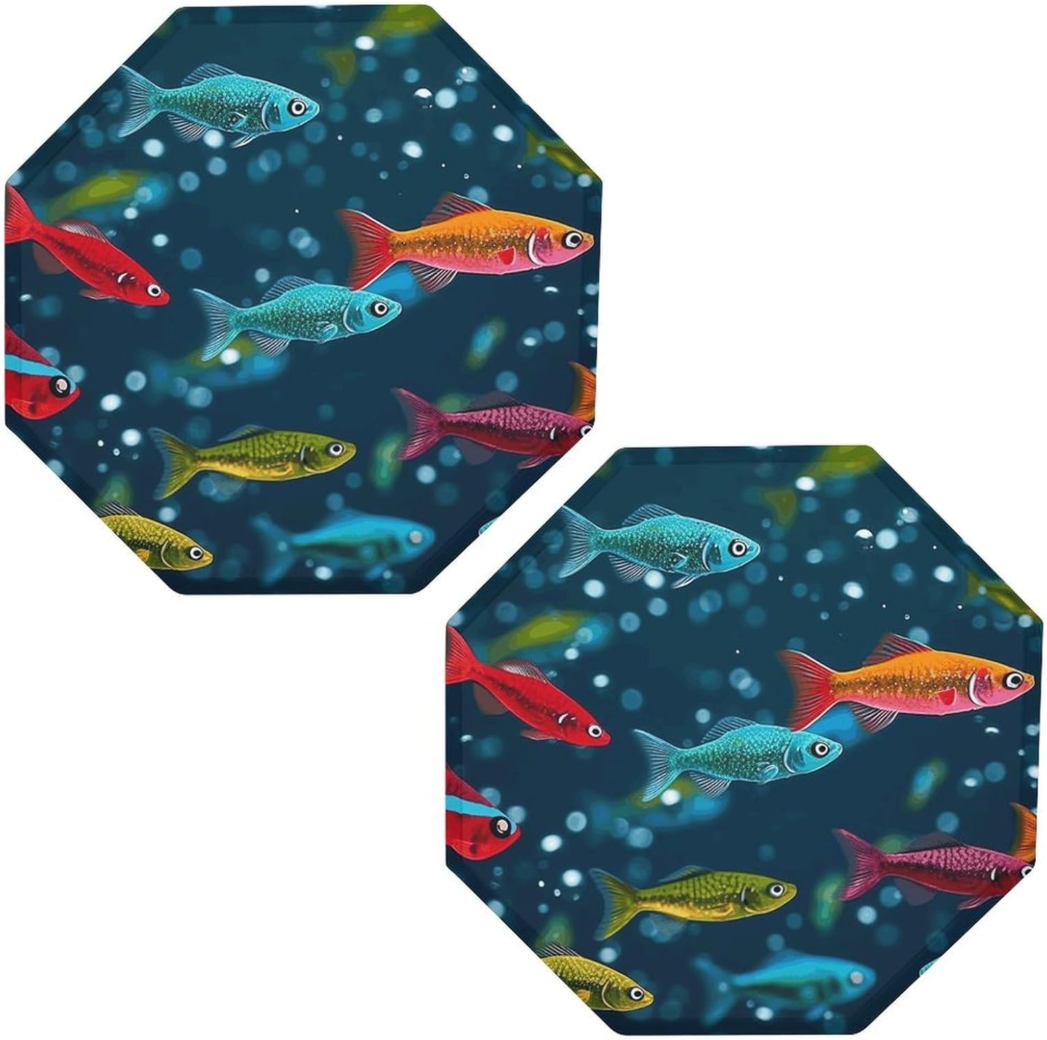 Ctagon Metal Sign for Home, Modern Display Plate for Kitchen, Underwater Colorful Minnows Plates Accent Hanging Wall Decorations 3PCS for Living Room, Bedroom, Hallway, Hotel