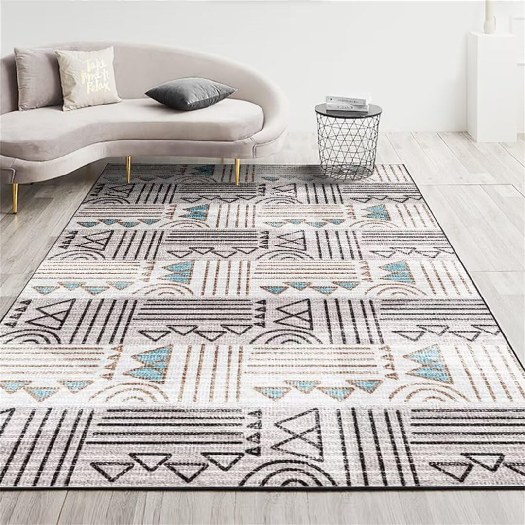 Alfombra de salón a rayas multigeométrica negra alfombras suaves 80x120cm para habitaciones juveniles