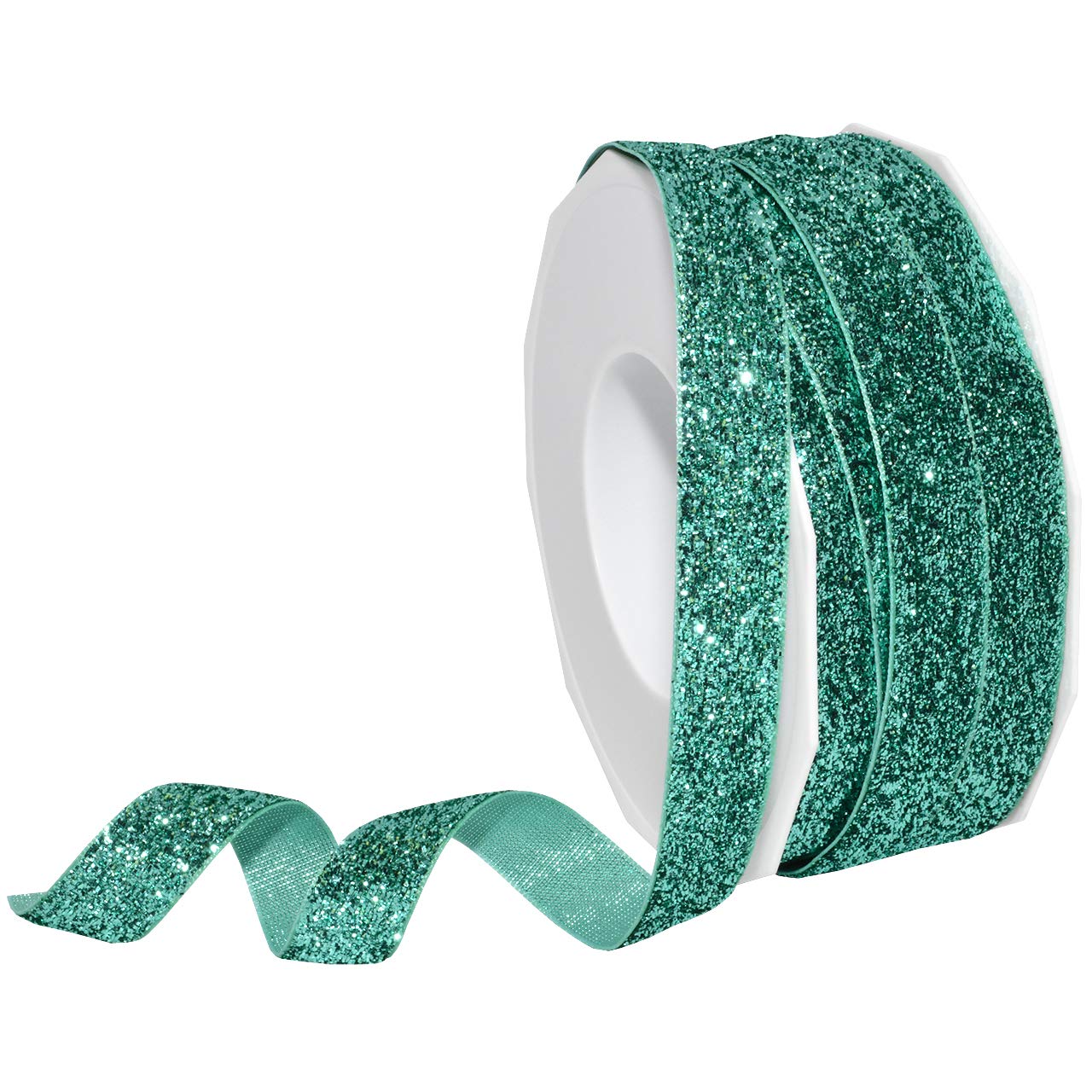 Ruban en velours pailleté aqua 5/8 pour loisirs créatifs et scrapbooking
