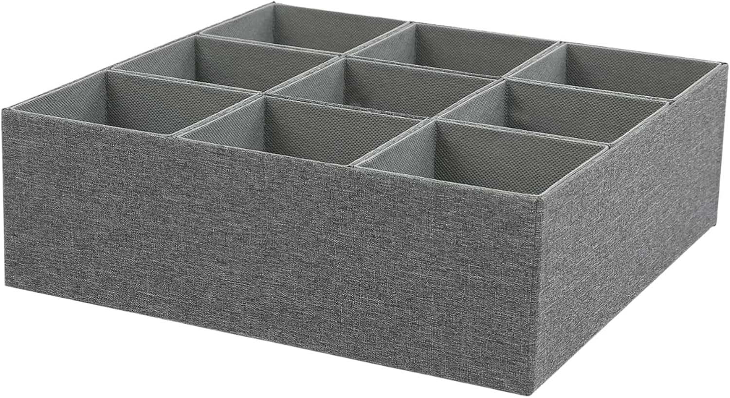 9グリッドファブリックドロワーナイザー | 下着、靴下、ベルト用多機能収納ボックス - 整理整頓されたバスルームとクローゼットに最適
