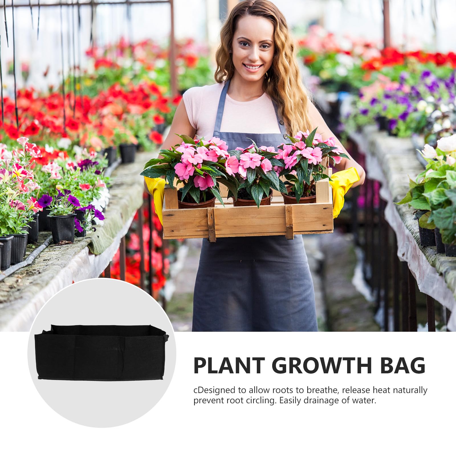 FRCOLOR 6stücke Pflanztasche für Gemüse und Blumen Wiederverwendbar Leicht Anzuchtbeutel Atmungsaktiv mit Optimaler Drainage für Balkon und Garten