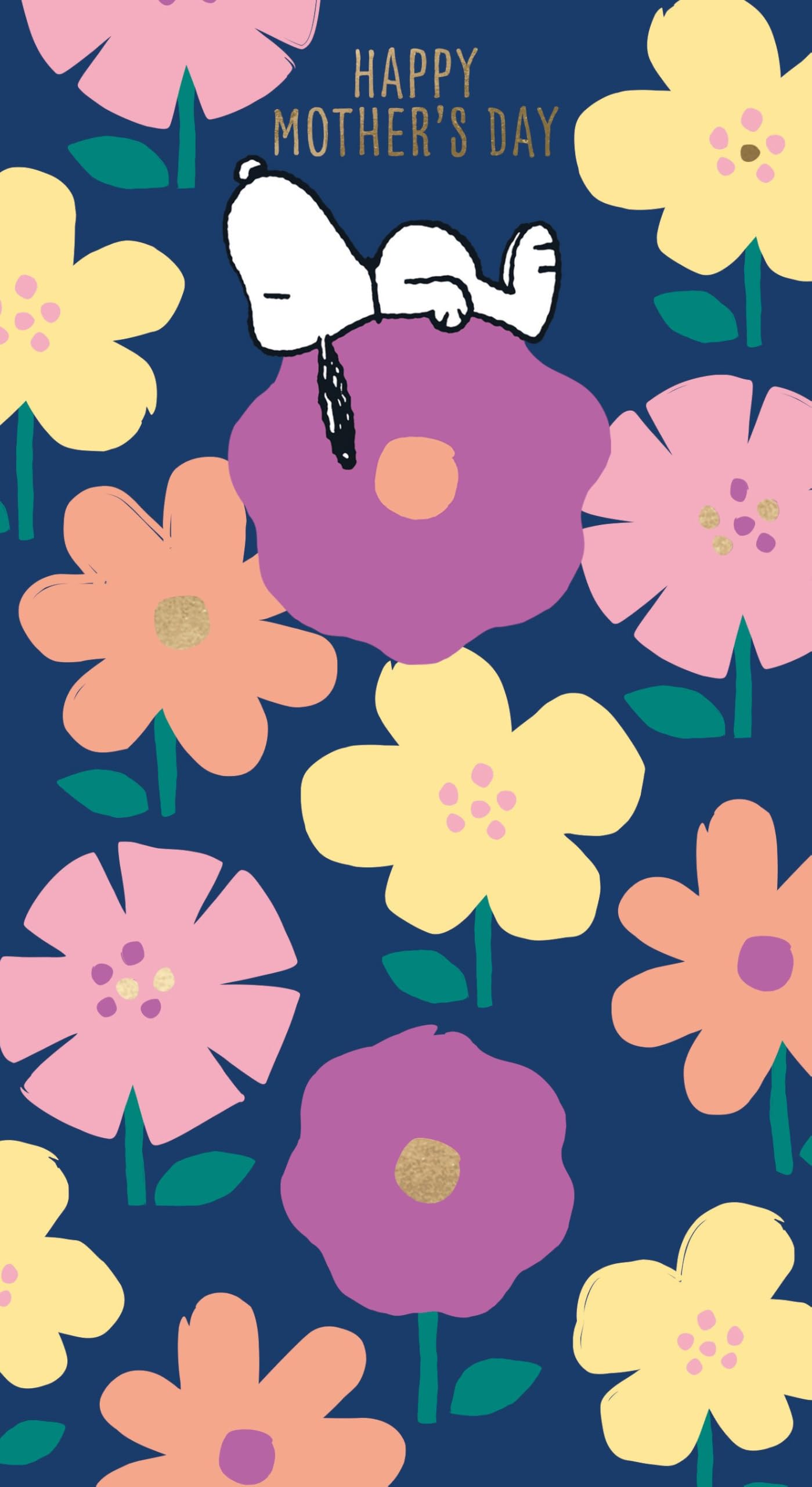 Peanuts Happy Mother's Day Card, Snoopy Floral Design Happy Mothers Day Mum