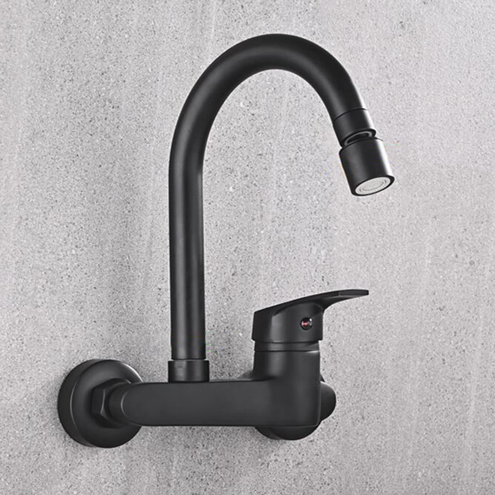 Robinet de cuisine mitigeur mural laiton pivotant blanc évier