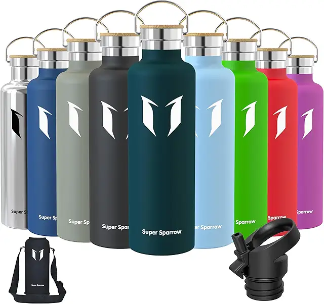 Gourde Isotherme Super Sparrow 1L - Bouteille Inox Étanche Sans BPA