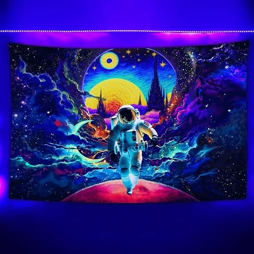 Tapiz de astronauta espacial, galaxia, universo, planeta, para dormitorio, genial universo trippy, decoración de pared para colgar en la pared,