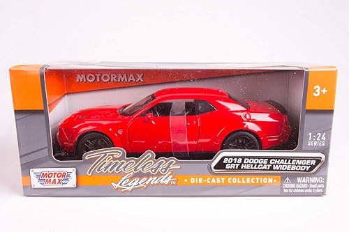 Miniatura 2 de Dodge Challenger SRT Hellcat Widebody Red 1/24 modelo fundido a presión 2018 por Motormax 79350