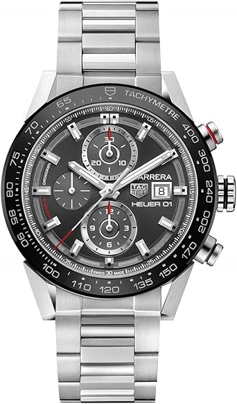 TAG HEUER OROLOGIO CARRERA AUTOMATIC CHRONO ACCIAIO CAR201Z.BA0714 :  Amazon.it: Orologi