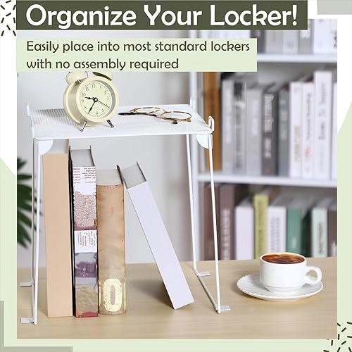 Miniatura 4 de Panelee Estante plegable para la escuela, organizador de casillero apilable de metal, organización de gimnasio, accesorios para casillero de tamaño
