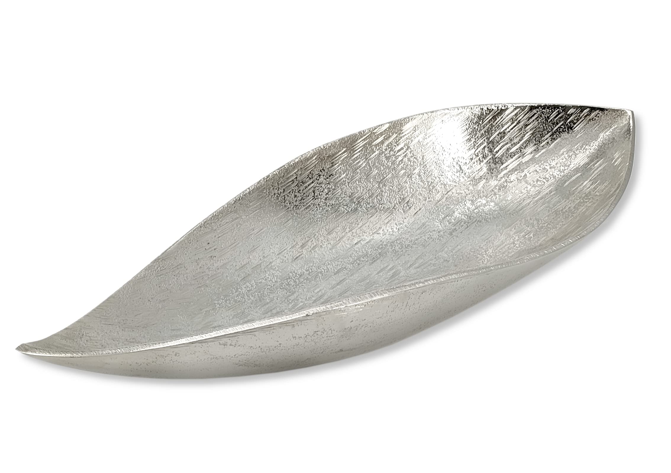 Metall Dekoschale Deluxe Silber 20 x 54cm Tisch-Deko Obstschale Schlüsselablage Küche, Haushalt & Wohnen