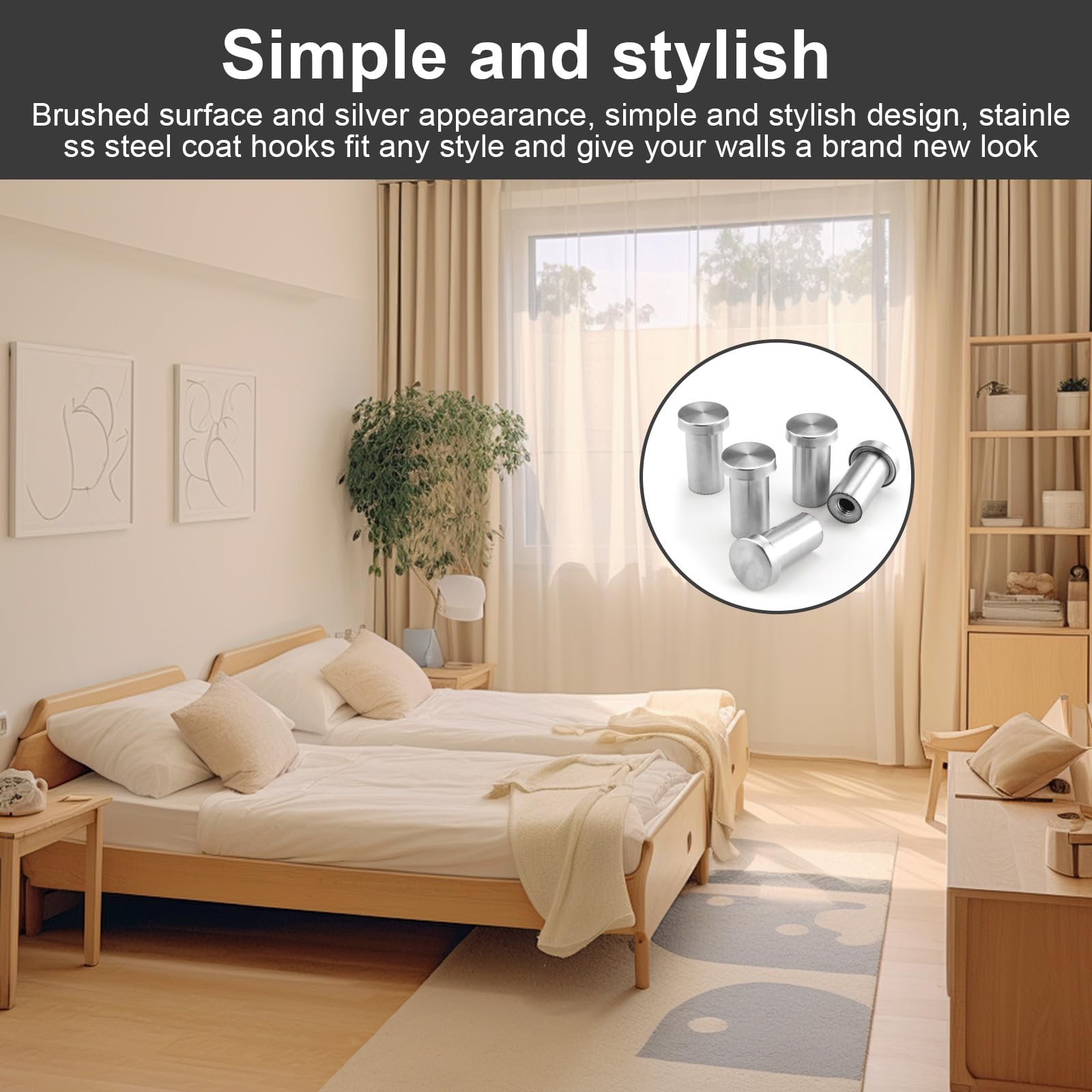 Set Di 2 Ganci Appendiabiti Rotondi In Acciaio Inox, Finitura Oro Spazzolato Montaggio A Parete Per L Ingresso Della Camera Da Letto 98955171