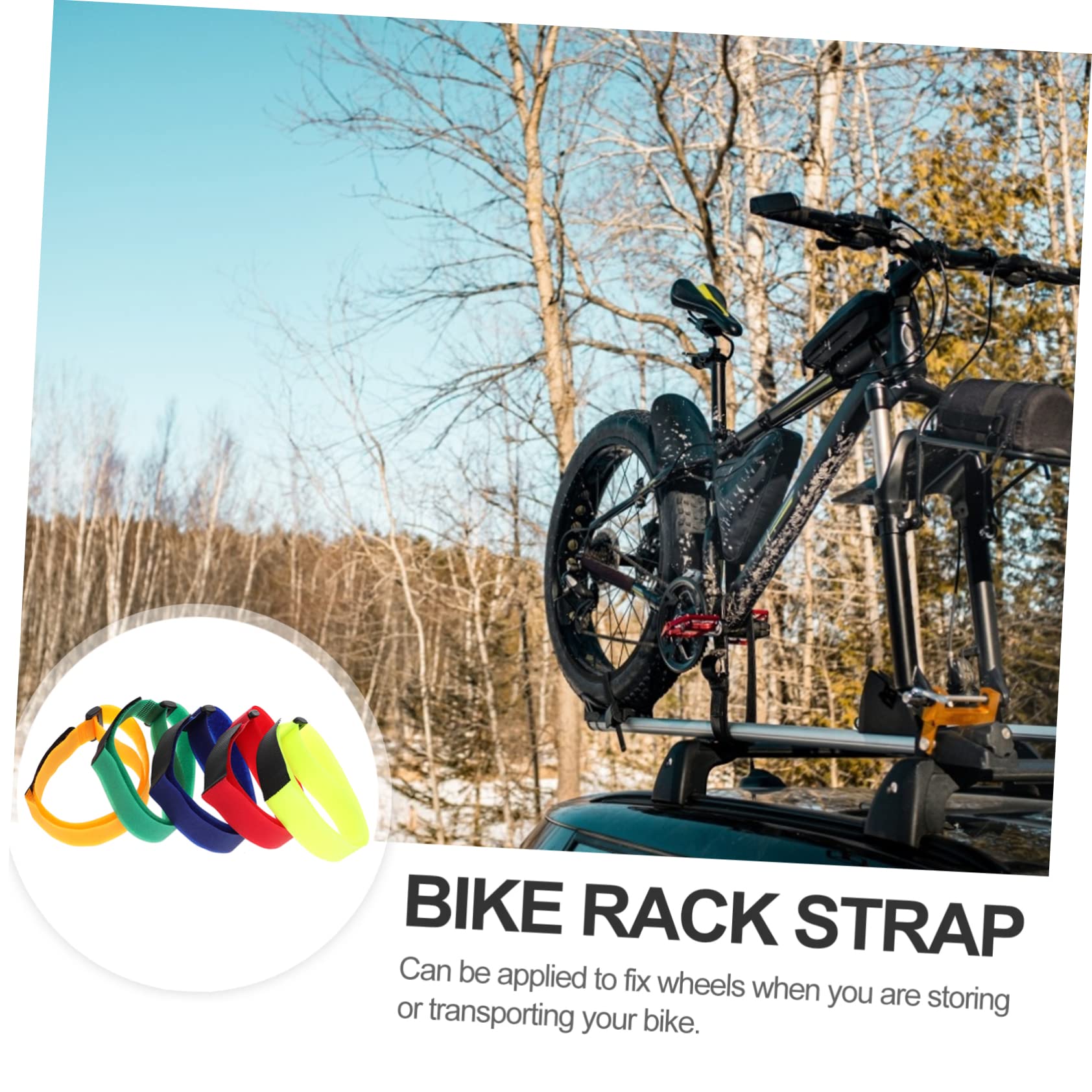 BRIGHTFUFU Bike Wheel Strap Set 15pcs Adjustable Cycle Cinch Straps for Bike Rack Wheel Strap Bike Tire Straps