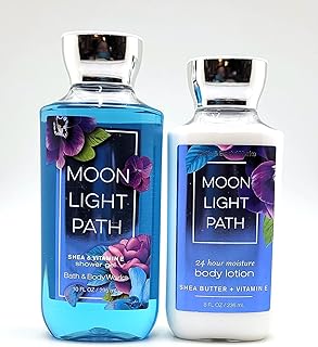 Bath and Body Works Signature Classics Pleasures Collection Body Lotion and Shower Gel Gift Set Men or Women (Moonlight Path)