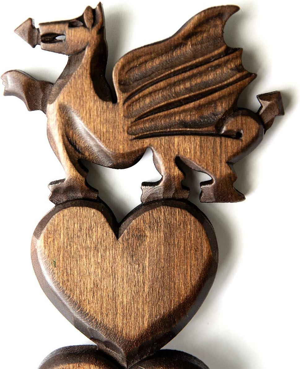 Large Welsh Dragon Love Spoon - Free Engraving of Names