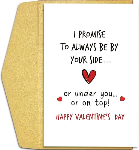 Qiliji Tarjeta traviesa del día de San Valentín para él y ella, divertida tarjeta del día de San Valentín para marido, novio, esposa, novia, tarjeta