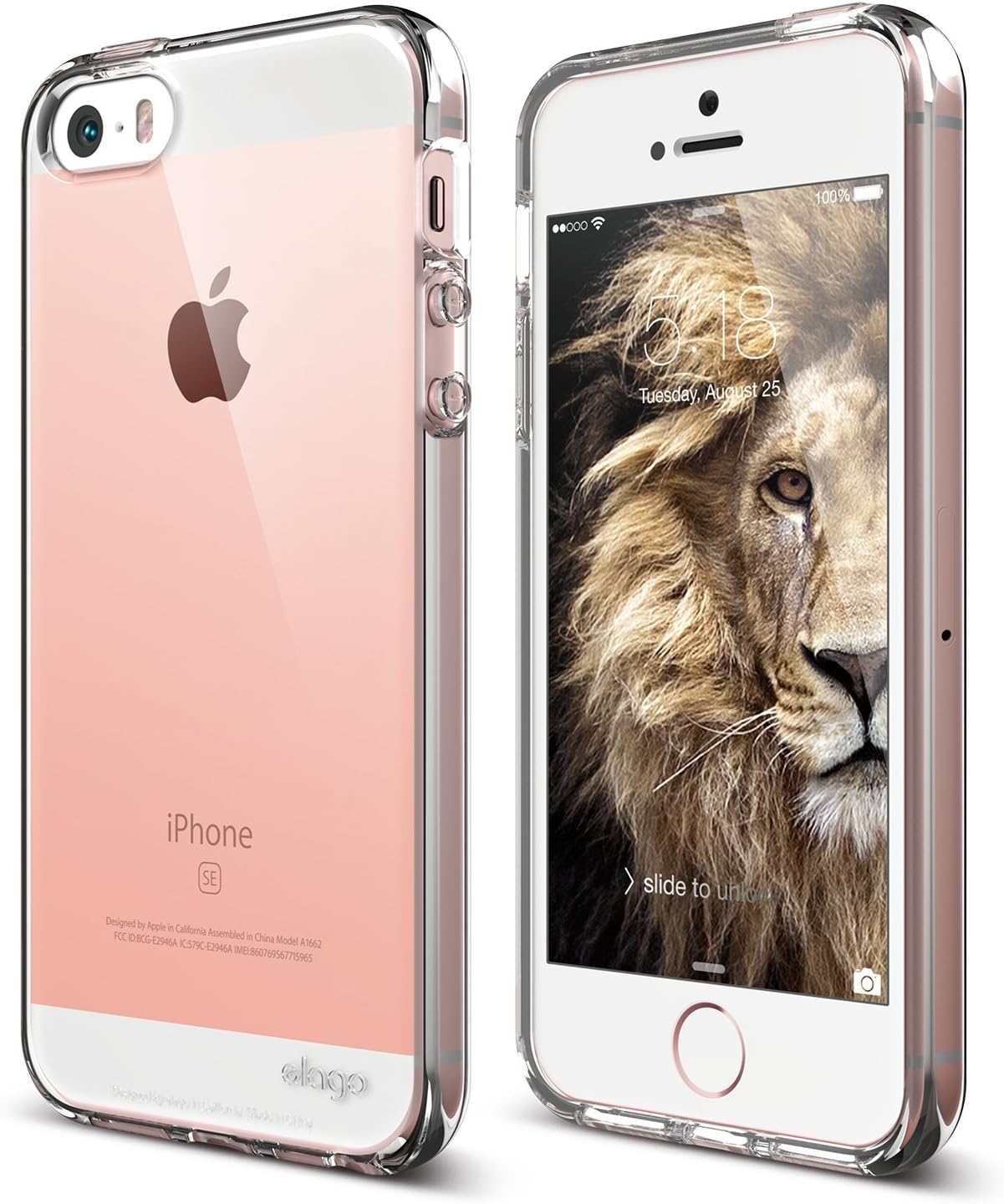 Amazon Com Iphone Se Case Elago Flex Cushion Case For The Iphone Se Hd Professional Screen Film Included Full Retail Packaging Crystal Clear