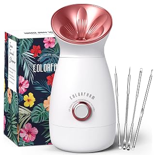 Colorfarm Facial Steamer Nano Ionic: Large 3-in-1 Face Steamer Deep Cleaning Unclogs Pores - Humidifier Towel Steamer Hot Mist Home Sauna Spa for Women Men Sinuses Moisturizing - Amazon product rated Grade A