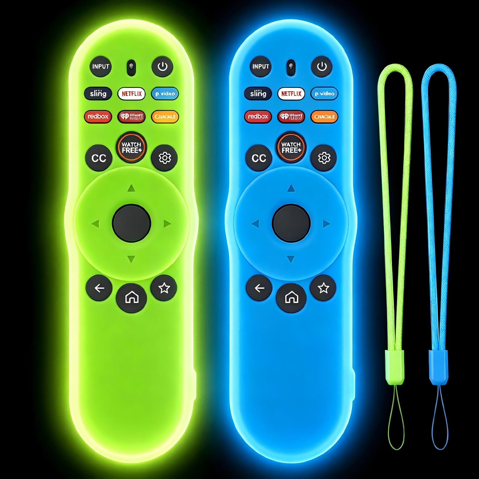 Photo 1 of [2Pack] Climberer Cover for VIZIO XRT270,Smart TV Remote Control Replacement Glow in Dark Protective Skin Case - Blue & Green (XRT270)