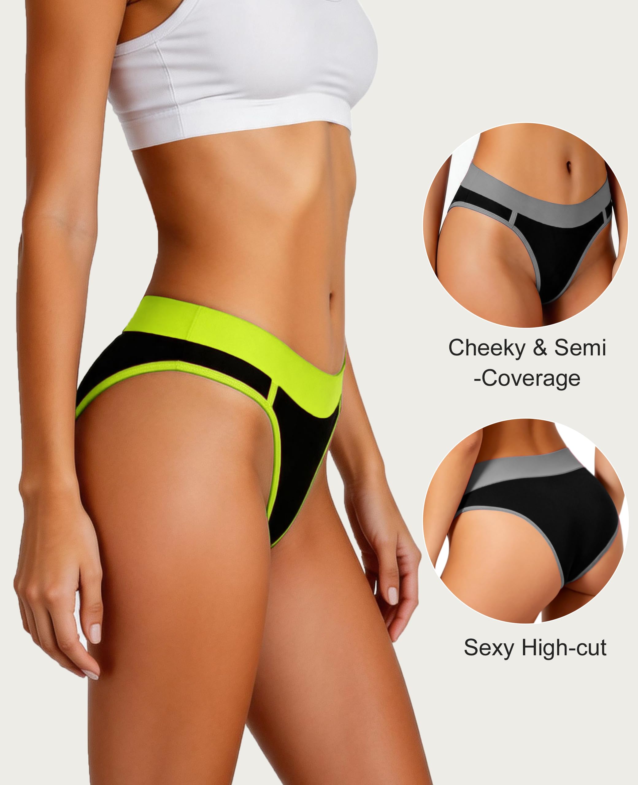 Damenunterwäsche aus Baumwolle, freche Höschen, weich und atmungsaktiv, Bikinis für Damen, Packung für junge Damen, 5 Stück