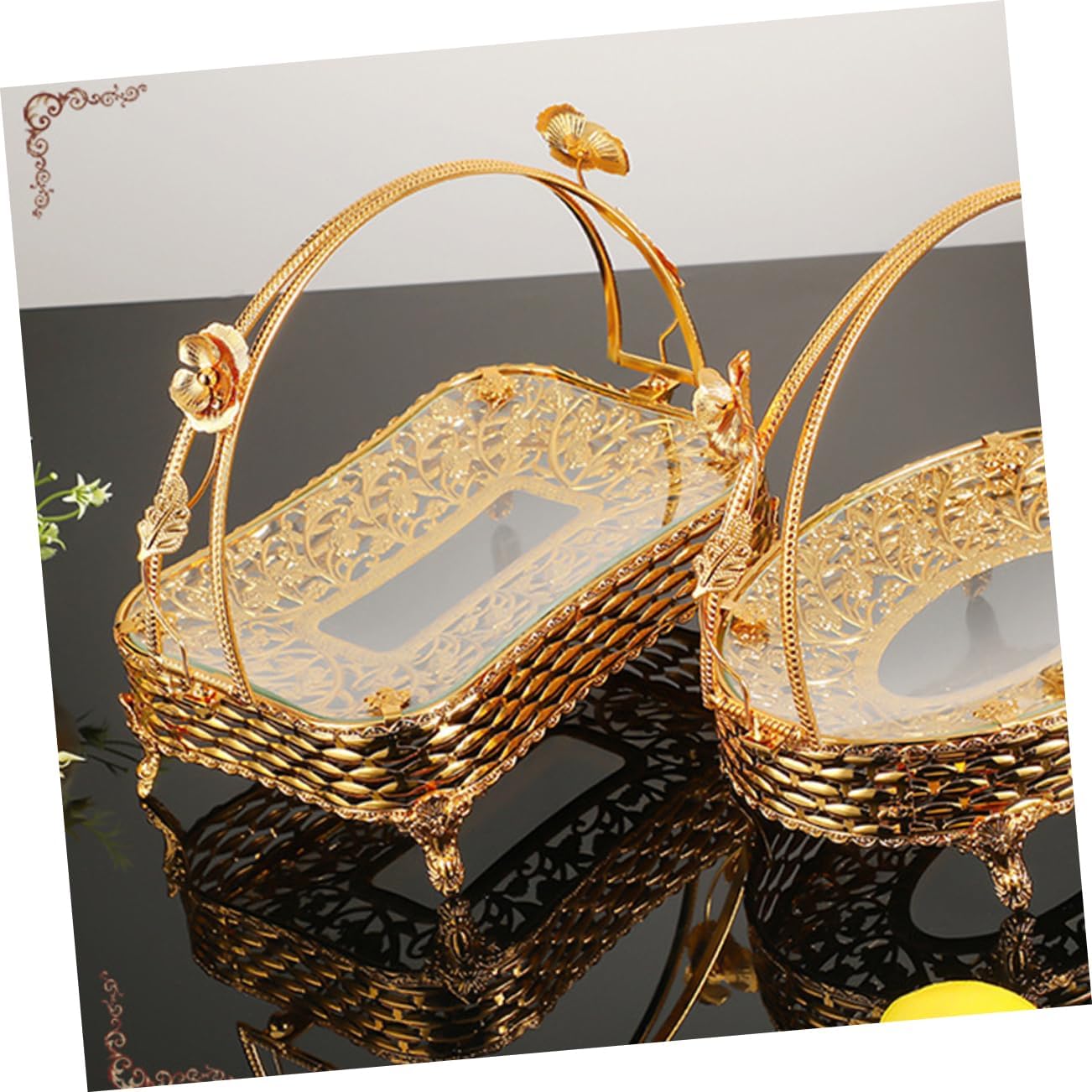 SOLUSTRE Elegant Iron Art Fruit Storage Basket Multi Functional Wire Container for Snacks Bread Stylish Home for Countertop Organization Space Saving Design for Fruits image 4