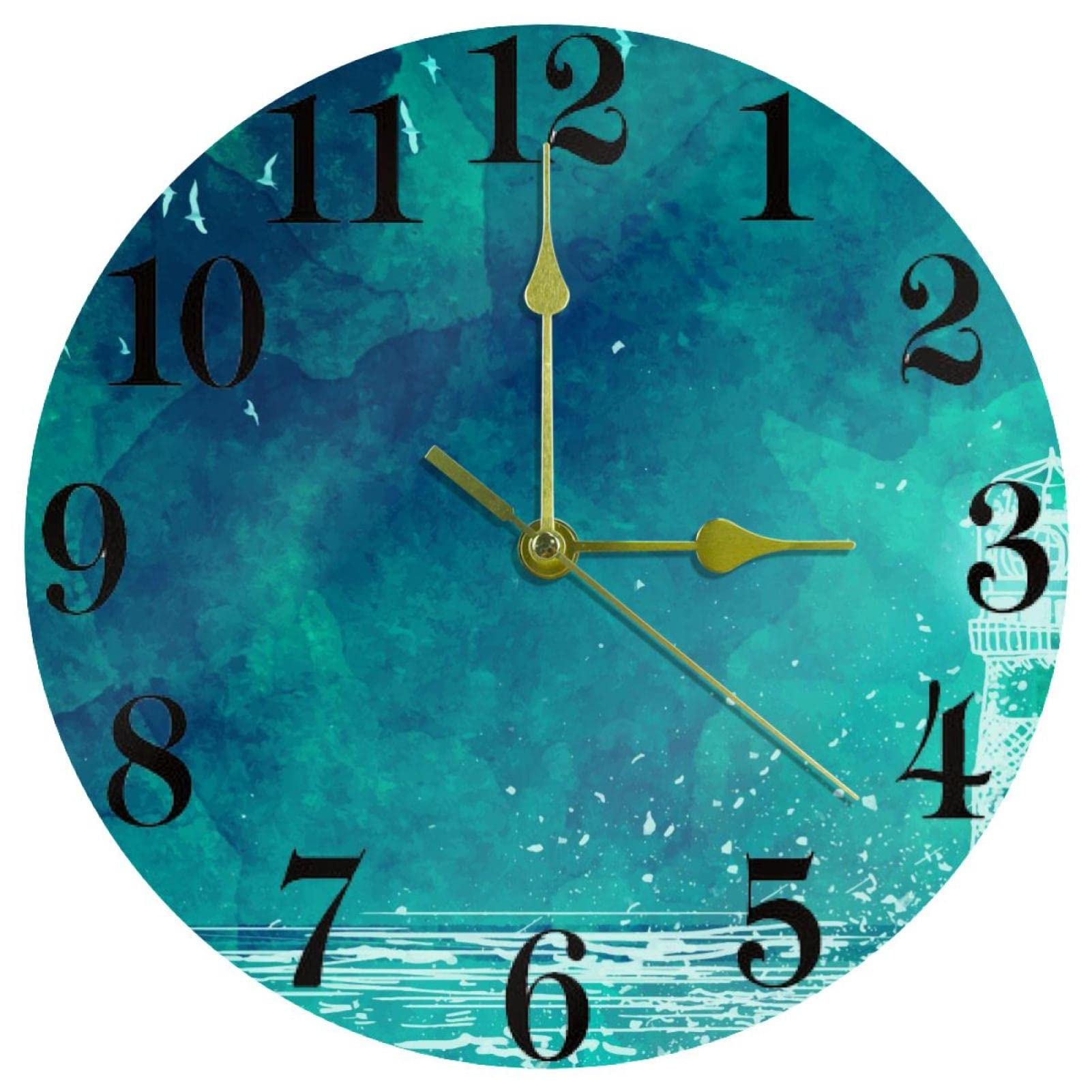 Horloge murale silencieuse sans tic-tac à quartz verte de 25,4 cm