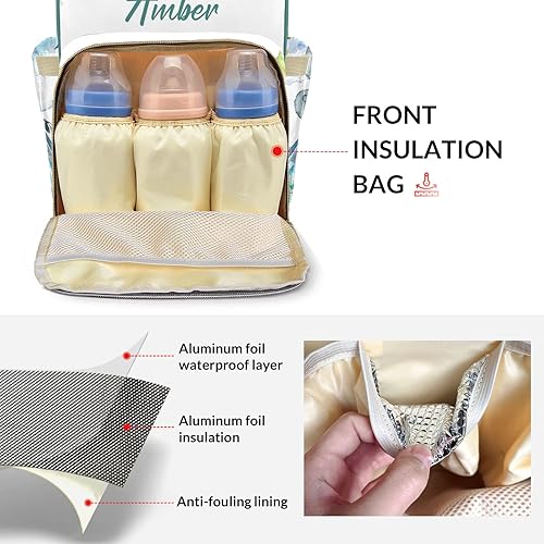 Miniatura 7 de Bolsas de pañales con diseño de elefante y copo de nieve, mochila para mamás y niñas, personalizado 2, Personalizado