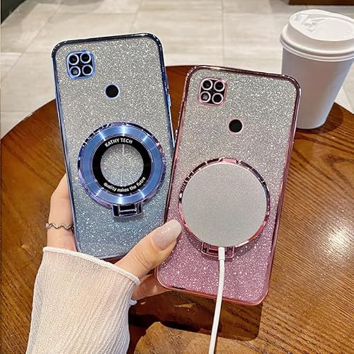 KUWAI Capa de telefone para Redmi 10A capa de silicone TPU macio fino glitter com suporte à prova de choque capa de proteção contra quedas compatível com Redmi 10A capa (1)