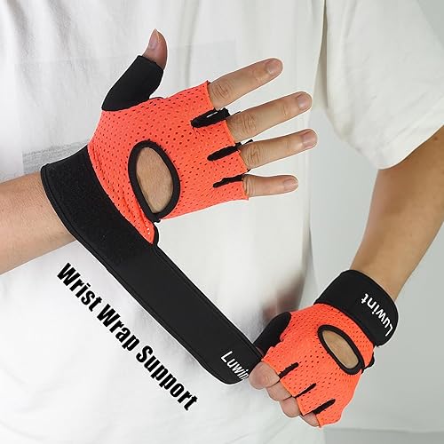 Miniatura 3 de Luwint Ventilated Workout Gloves, Flexible Full Palm Wrist Support for Men and Women Exercise, Weight Lifting, Gym, Cycling