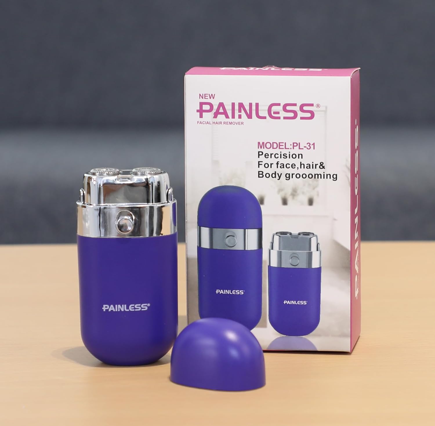 Painless Portable double blade Facial Hair Remover for Women,Waterproof Shaver Painless Instant Hair Removal Device for Chin/Upper Lip (Purple) 3 71T5eTv9cML. SL1500