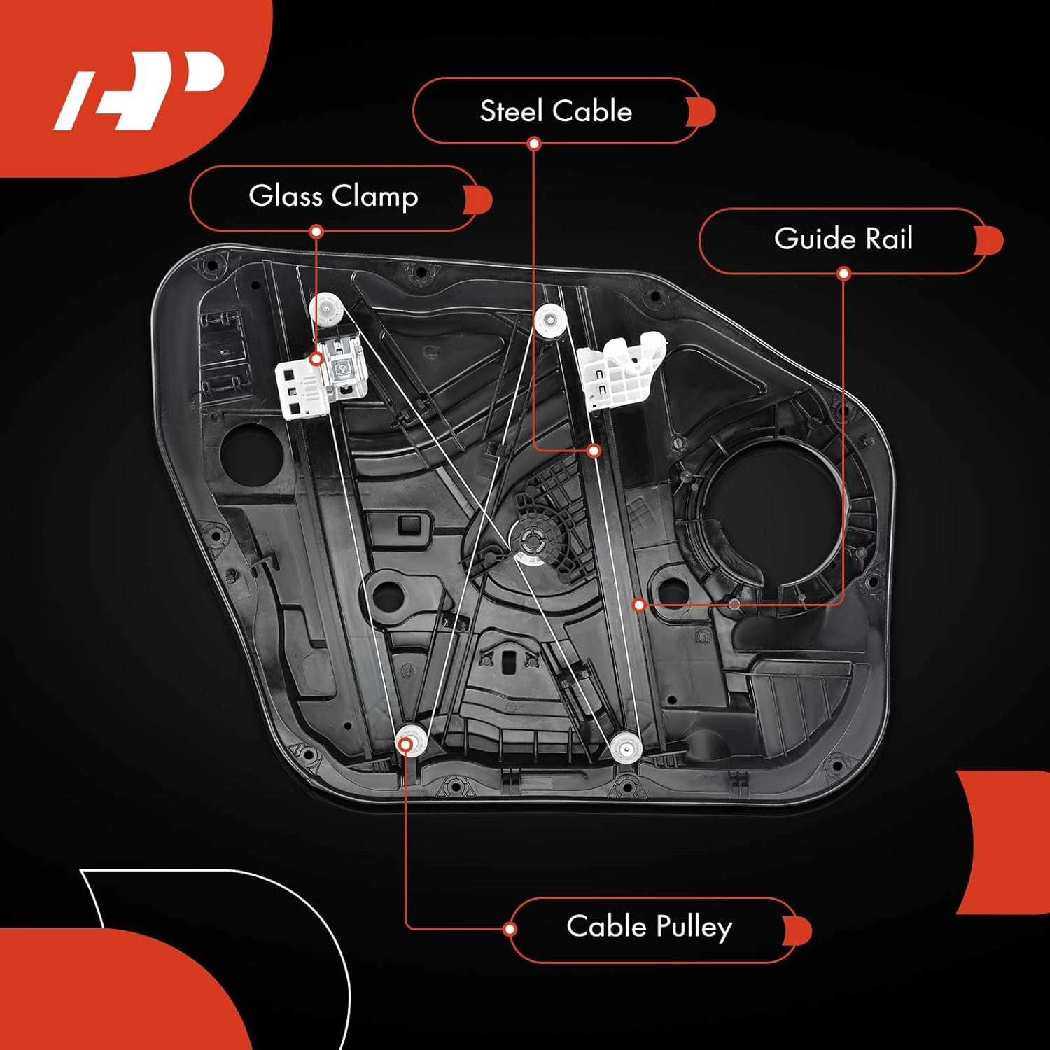 A-Premium Front Passenger Side Electric Power Window Regulator with Motor Compatible with Hyundai Tucson 2016-2022, Sport Utility, with Panel