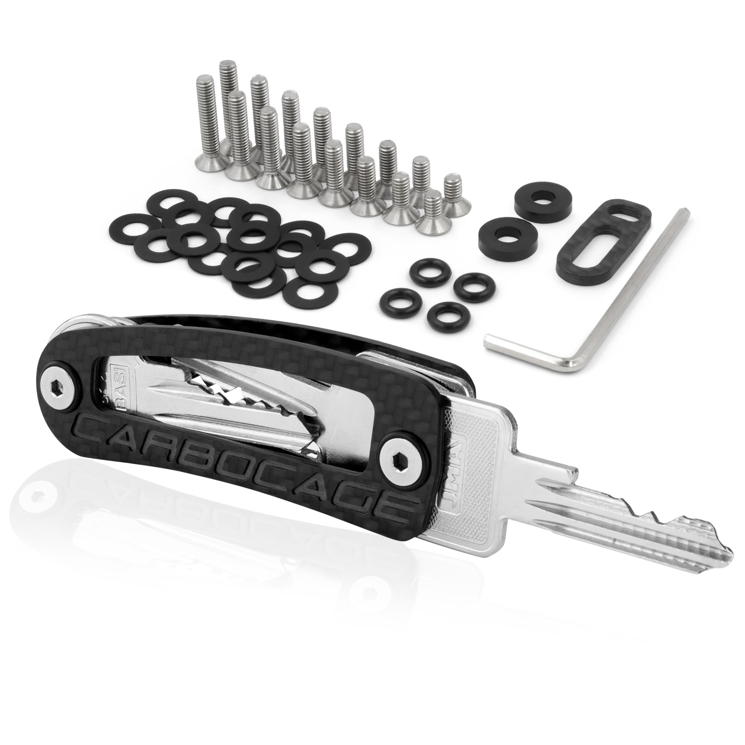 KEYCAGE Key Organizer Carbon Schlüsselorganizer Schlüsselbund bis zu 14 Schlüssel Made in Germany