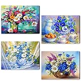 Uitose Diamond Painting,Diamond Painting Bild, 5D Diamond Painting 4pcs Set für Haus Wanddekoration, nicht verblassen, DIY Strass-Stickerei-Set für Anfänger (30x40cm)