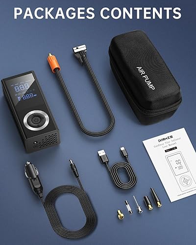 Miniatura 8 de Compresor de aire portátil para inflador de neumáticos, bomba de aire inteligente de 150 PSI para neumáticos de automóvil con medidor de presión