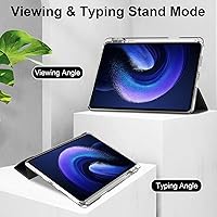 Vista 3 de Funda Con Soporte De Pluma Para Xiaomi Mi Pad 6/6 Pro, Carcasa Duro Transparente Trifold Smart Cover, Funda Protectora Delgada - Negro