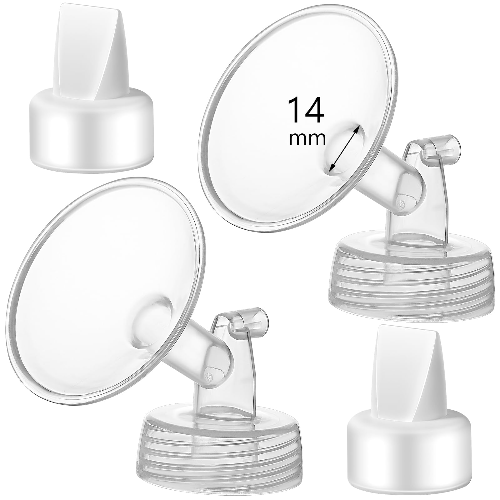 Momstouch 14mm Flange and Duckbill Valve Compatible with Spectra S1 S2 9 Plus Breastpump Replacement to Spectra Pump Parts, Not Original, Replace