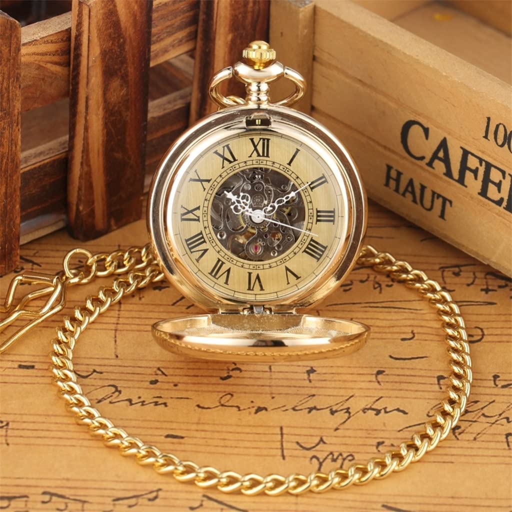 Automatyczny mechaniczny zegarek kieszonkowy Steampunk Samonakręcający się łańcuszek Zegarek kieszonkowy w stylu retro Zegarek kieszonkowy w stylu retro (kolor: A, rozmiar: 4,5 cm) (4,5 cm)