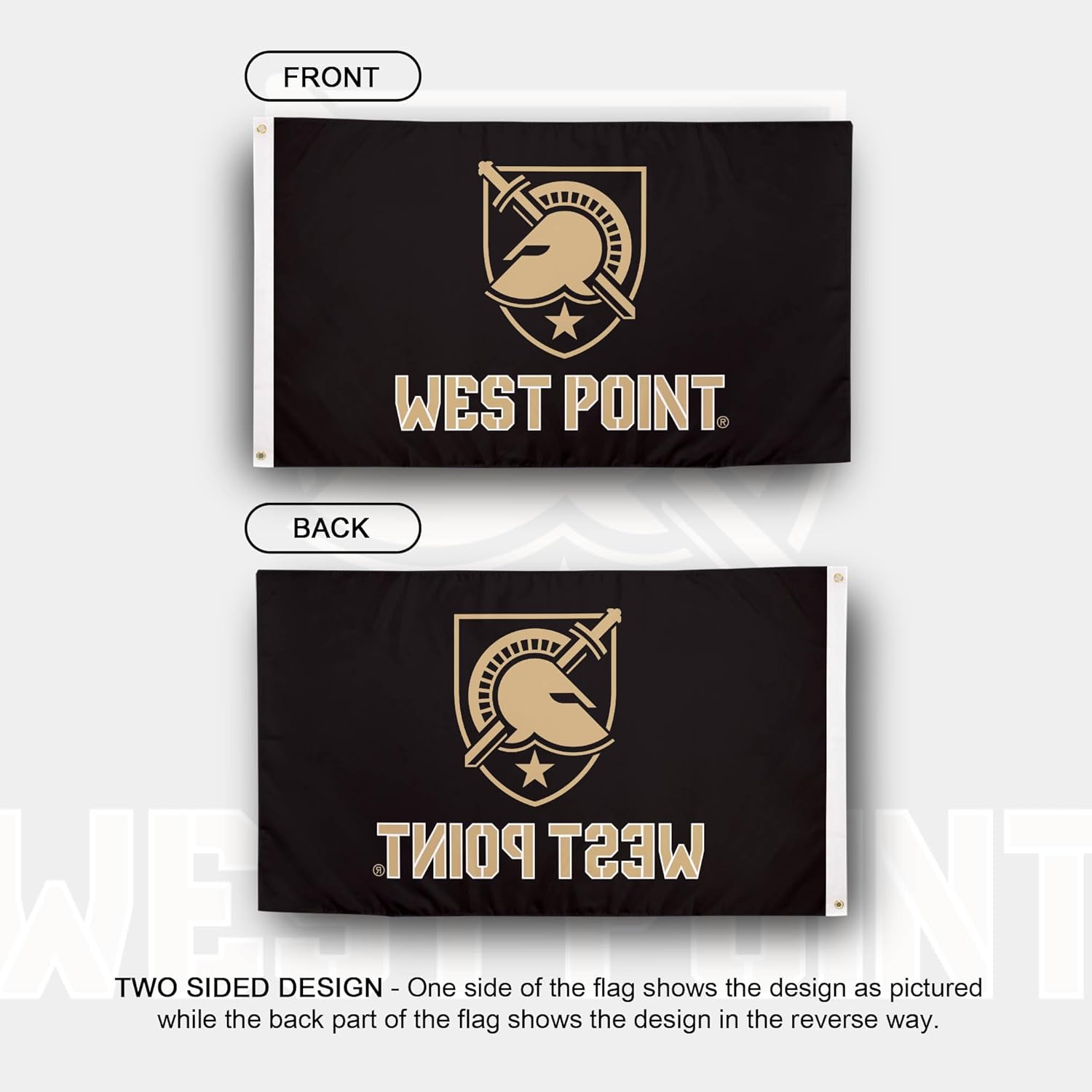 Desert Cactus United States Military Academy USMA Flag - 3 x 5 Feet Knights Banner, Indoor/Outdoor Durable Fabric, 100% Polyester Design (Style Z)