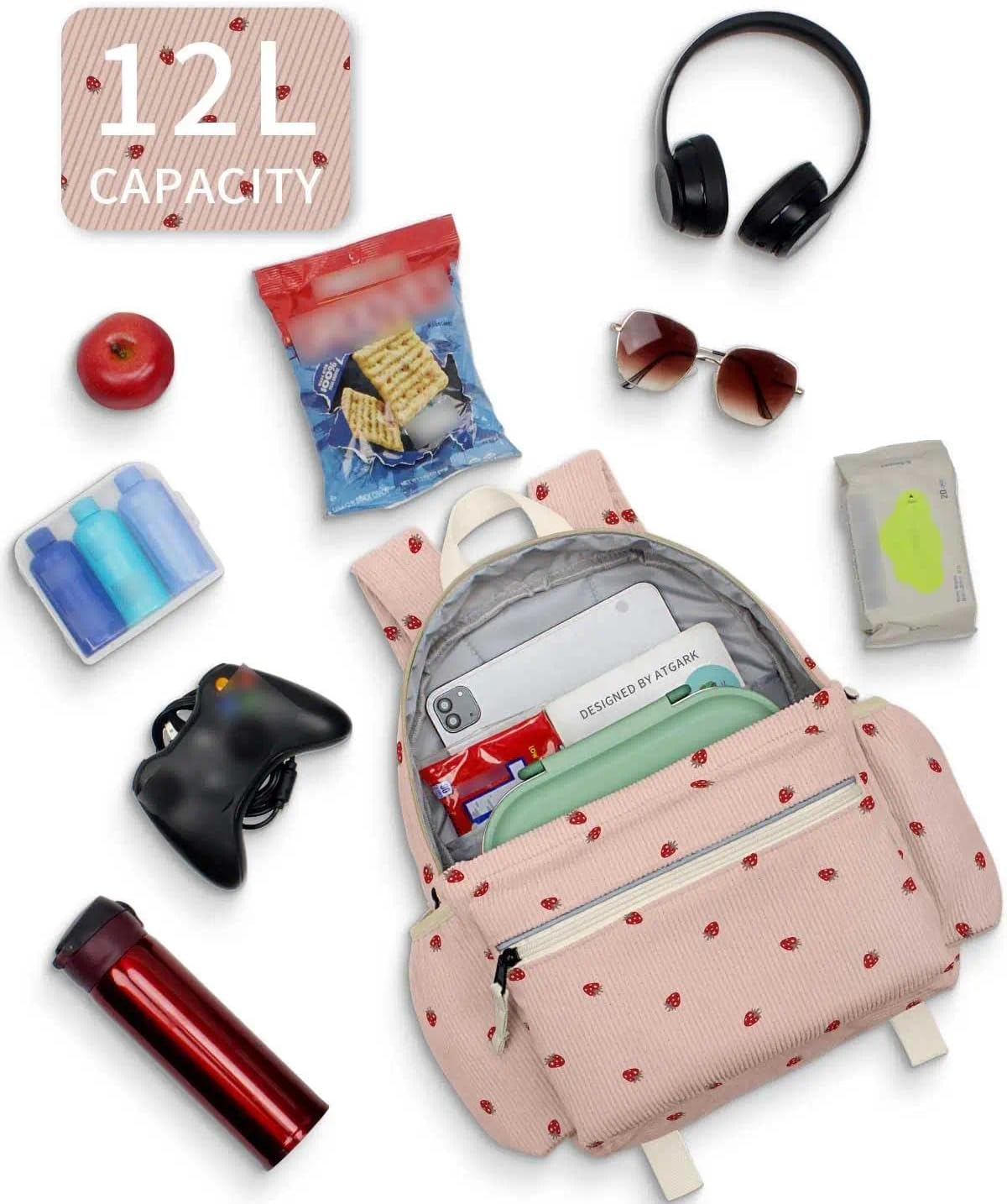 Corduroy Toddler Backpack for Boys 2-5: Preschool Backpack for Boys Girls - Cute Kids Backpack for Boys 13.5" H Fit Folder - Image 6