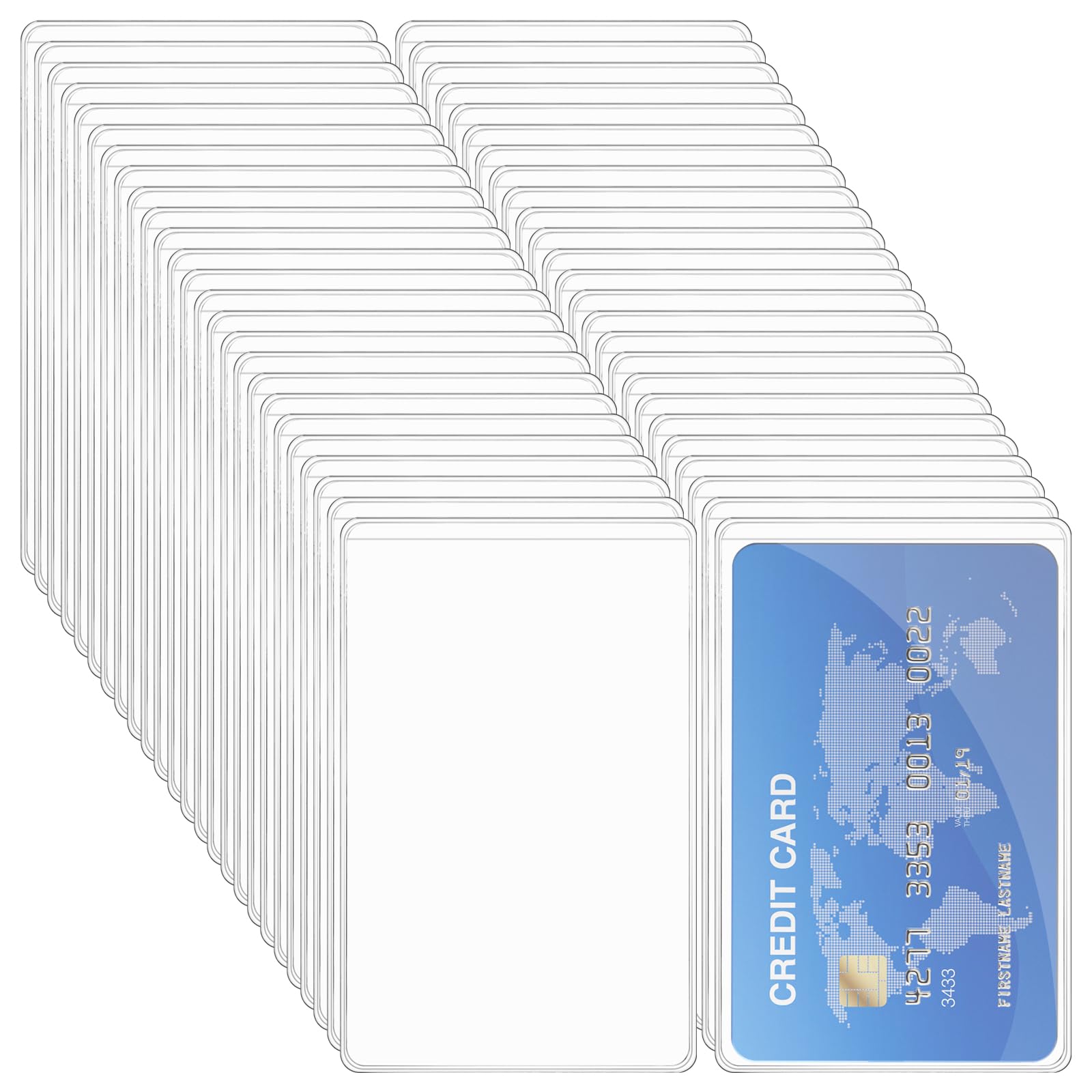 Vicloon Card Protectors with 50pcs Clear Badge Holders, Soft ID Driver's License Holders
