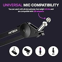 Vista 2 de IXTECH Microphone Boom Arm Stand, Heavy Duty Adjustable Mic Stand with Cable Ties, Desk Mount Arm Stand for Gaming Streaming Podcasting.