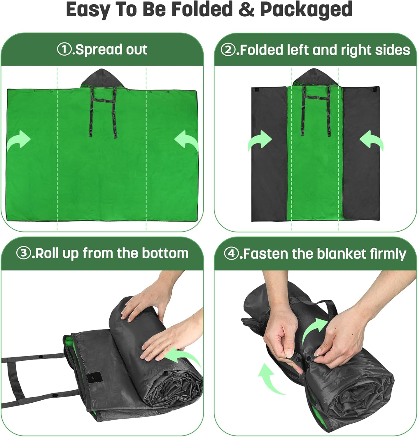 Catalonia Waterproof Stadium Blanket, Windproof Wearable Poncho for Football Sideline & Sports Events for Fans, Portable, Durable Outdoor Blanket for Camping & Tailgating - Image 8