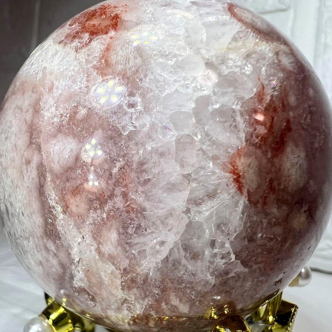 ✧個性的!ピンク ＆緑桜瑪瑙 フラワースフィア 丸玉✧ 【公式通販】