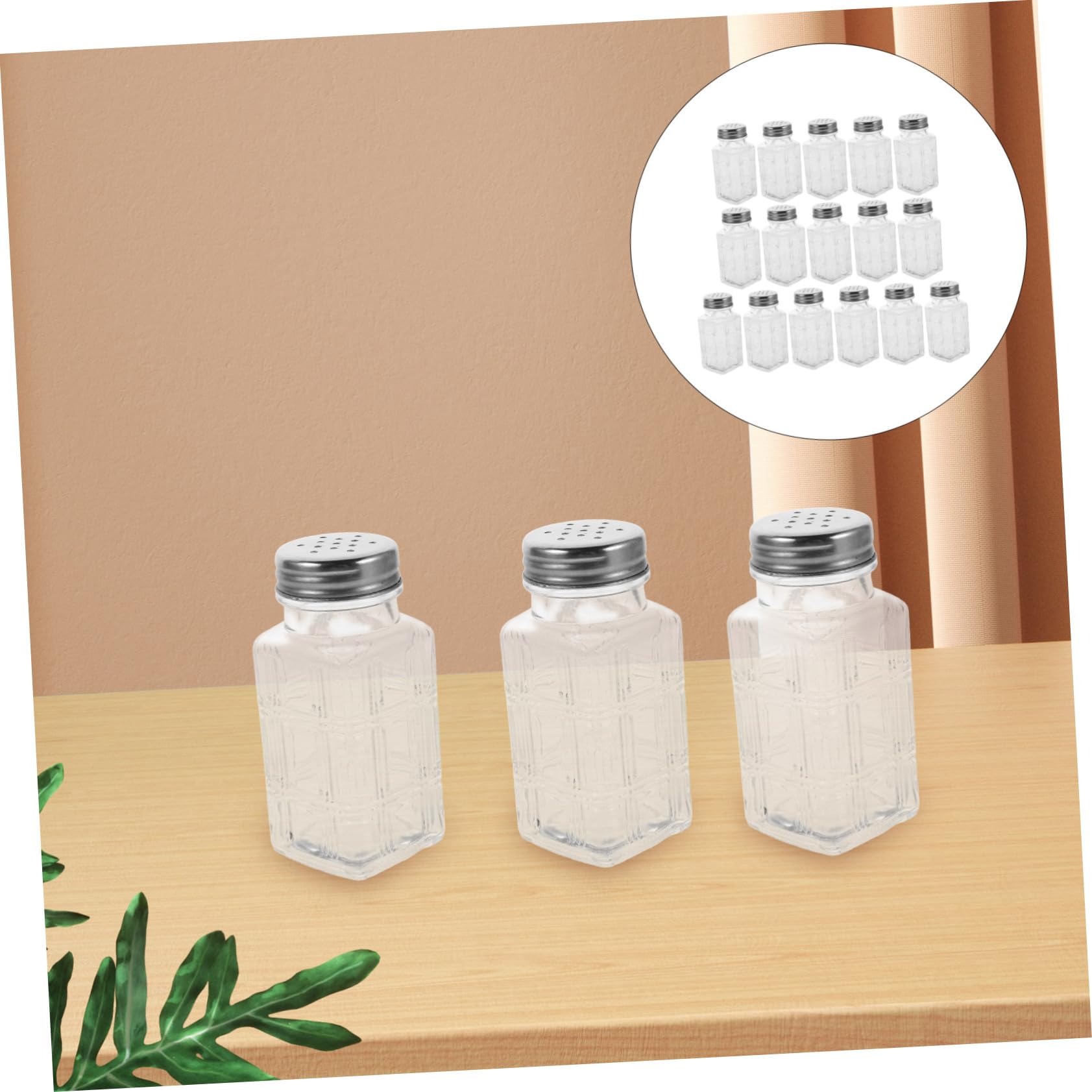 SOLUSTRE 16stücke Quadratische Gewürzgläser Aus Glas Transparente Gewürzflaschen Mit Deckel Für Küchenorganisation Wiederverwendbare Gewürzbehälter Für Pfeffer Und Gewürze